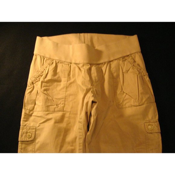 Liz Lange Womans Maternity 8 Brown Khaki Pants 30 x 30 MEASURED Cargo Stretch - Picture 5 of 7